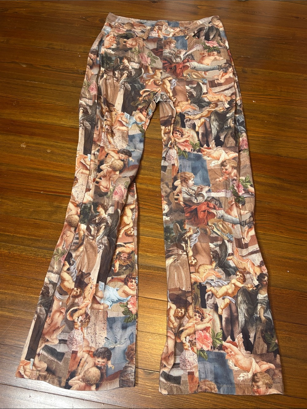SHEIN Multi-Color Angel Print Flared Leggings